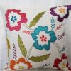 Flower Linen Embroidery Cushion Cover